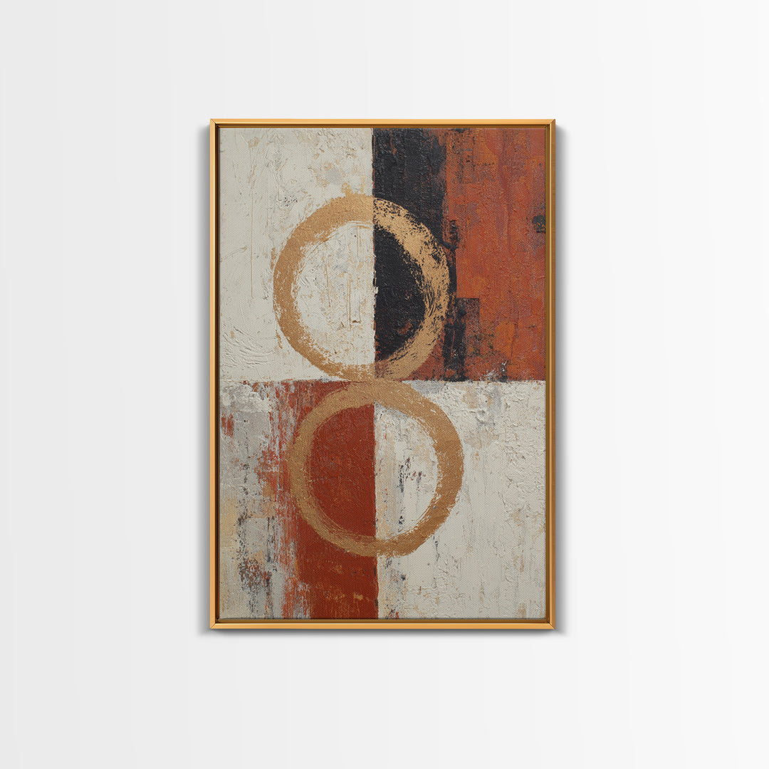 Single Brushstroke Circle Framed Canvas Print, Minimalist Art, Printables, Living Room Decor, Fine Art, Minimal, Boho Wall Art, MIN-2x3-78