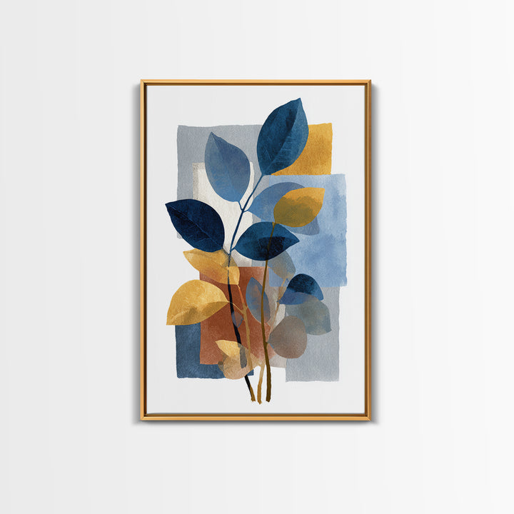 Minimal Branch Silhouette Framed Canvas Print, Minimalist Art, Modern Wall Art, Living Room Decor, Fine Art, Minimal, MIN-2x3-83