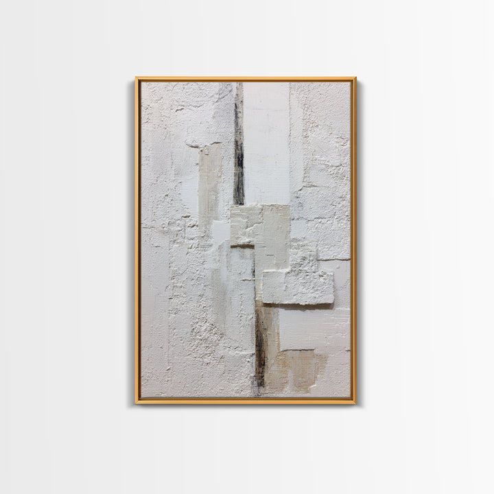 White on White Plaster Texture Study Canvas Print, Minimalist Art, Digital Print, Living Room Decor, Fine Art, Minimal, MIN-2x3-96
