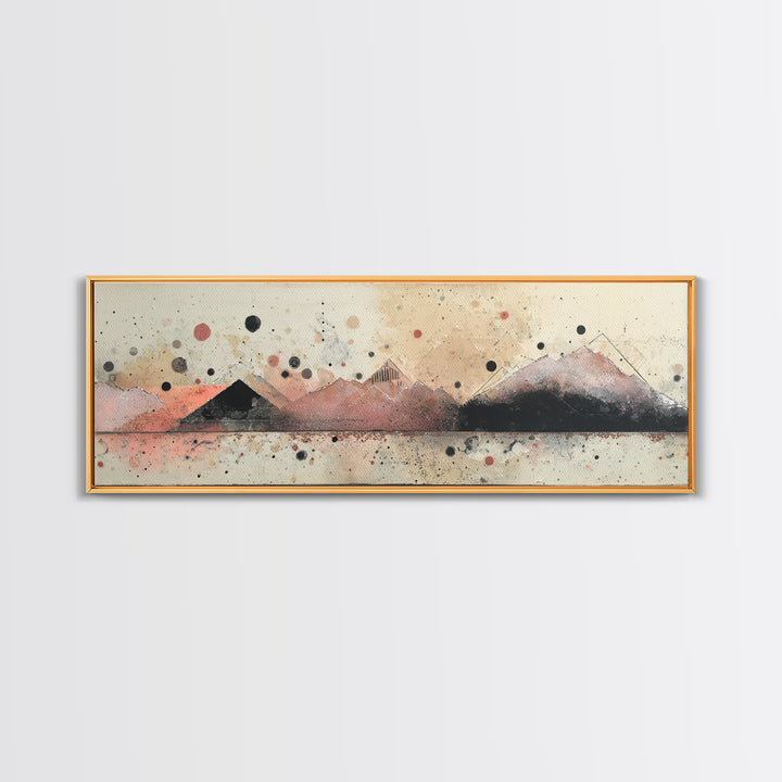 Thin Line Mountain Framed Canvas Print, Minimalist Art, Movie Poster, Living Room Decor, Fine Art, Minimal, Modern Wall Art, MIN-3x1-18
