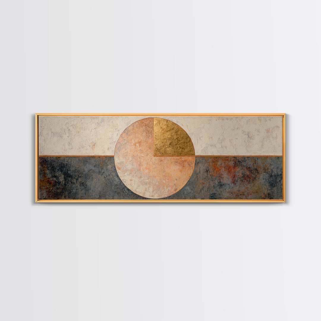 Minimal Moon over a Pale Ocean Canvas Print, Minimalist Art, Modern Wall Art, Living Room Decor, Fine Art, Minimal, MIN-3x1-25