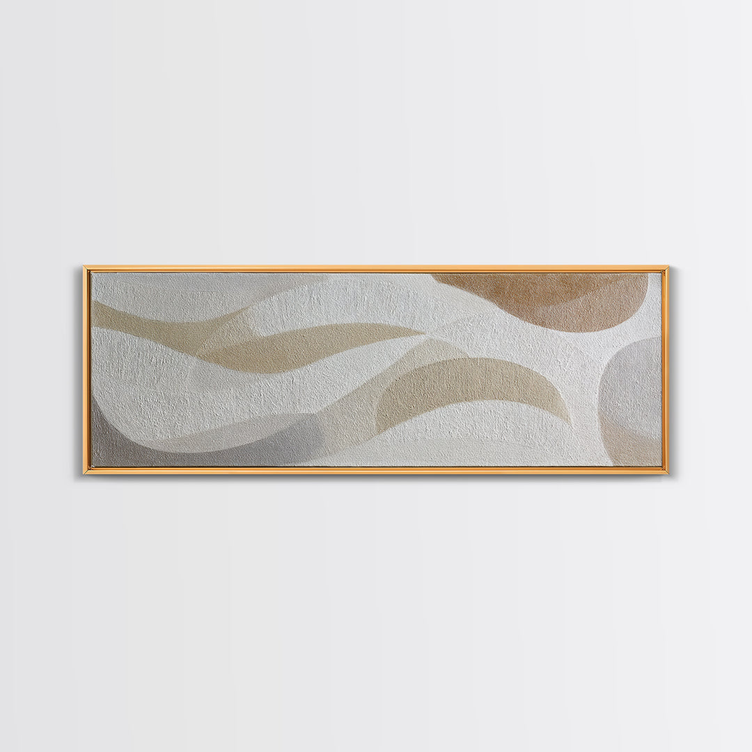 White on White Plaster Texture Study Framed Canvas Print, Minimalist Art, Minimalist Decor, Living Room Decor, Minimal, MIN-3x1-56