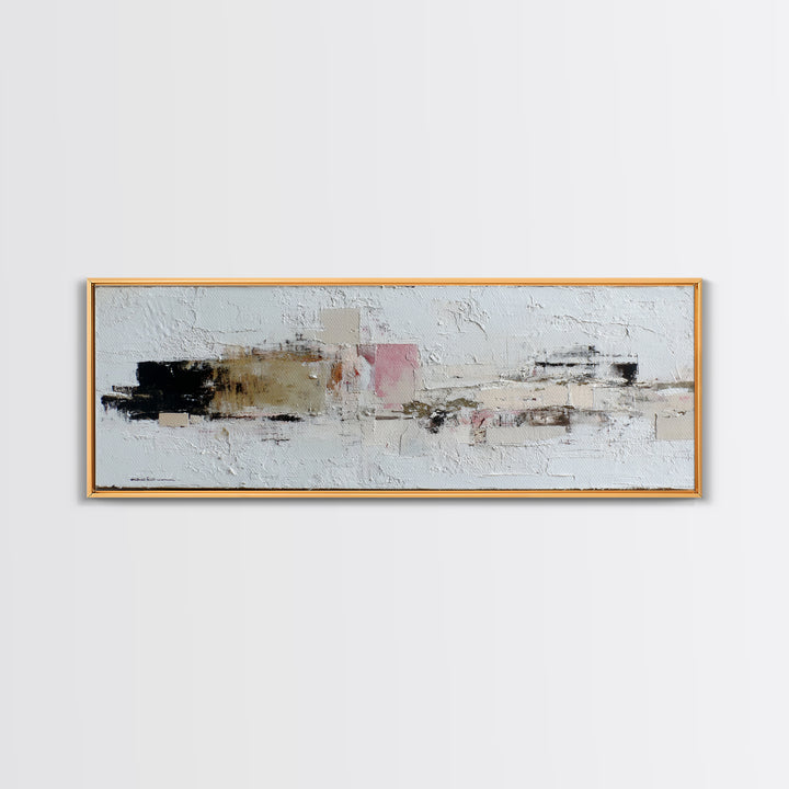 White on White Plaster Texture Study Canvas Print, Minimalist Art, Wall Decor, Living Room Decor, Minimal, Abstract Art, MIN-3x1-80