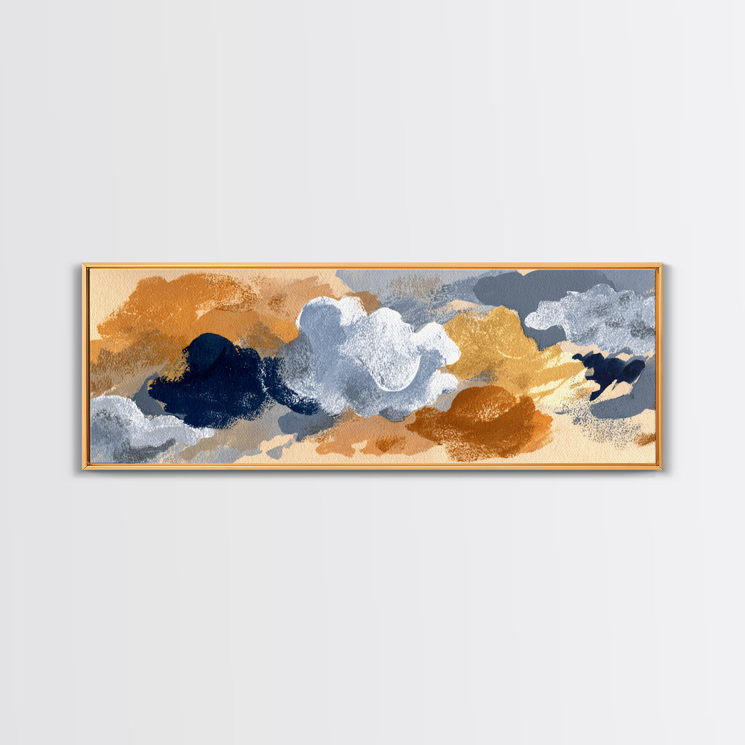 Small Cloud Study Canvas Print, Minimalist Art, Modern Art, Living Room Decor, Oil Painting, Minimal, Minimalist Decor, MIN-3x1-85