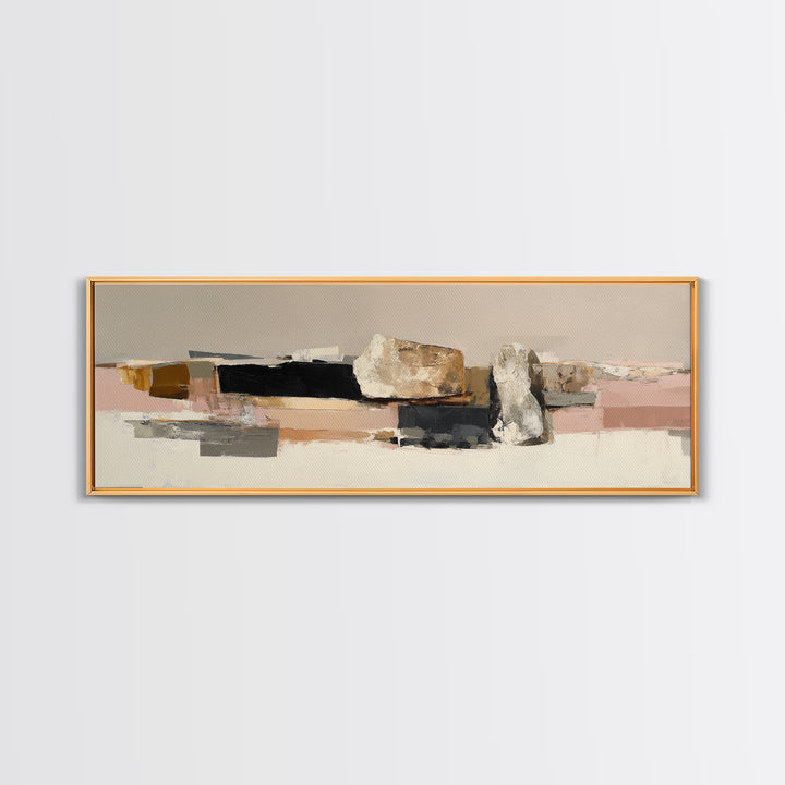 Quiet Stone Stack Framed Canvas Print, Minimalist Art, Art Print, Living Room Decor, Fine Art, Minimal, Abstract Wall Art, MIN-3x1-99