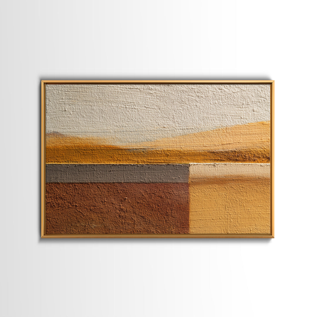 Calm Rectangle Composition Framed Canvas Print, Minimalist Art, Wall Art, Living Room Decor, Oil Painting, Minimal, MIN-3x2-100