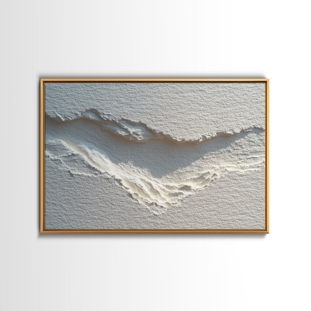 White on White Plaster Texture Study Framed Canvas Print, Minimalist Art, Unique Wall Art, Living Room Decor, Fine Art, Minimal, MIN-3x2-20
