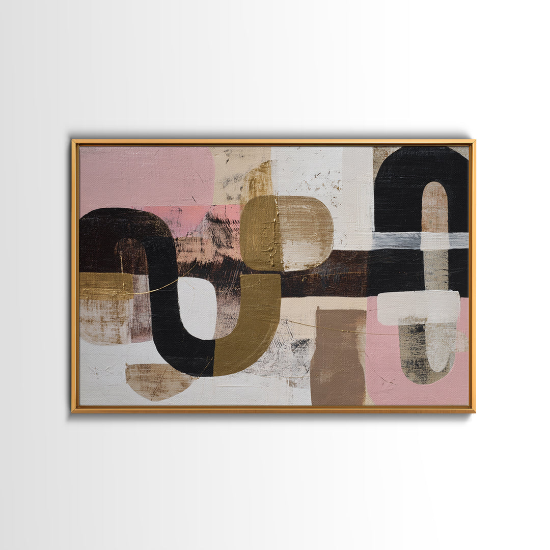 Single Gold Line Curve on Charcoal Canvas Print, Minimalist Art, Japanese Wall Art, Living Room Decor, Abstract Art, Minimal, MIN-3x2-21