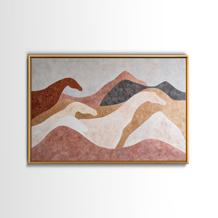 Minimal Horse Contour Canvas Print, Minimalist Art, Boho, Living Room Decor, Oil Painting, Minimal, Abstract Painting, MIN-3x2-22