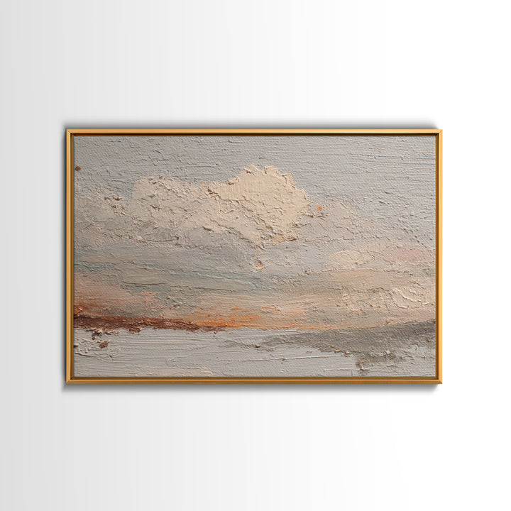 Small Cloud Study Framed Canvas Print, Minimalist Art, Modern Wall Art, Living Room Decor, Abstract Art, Minimal, MIN-3x2-25