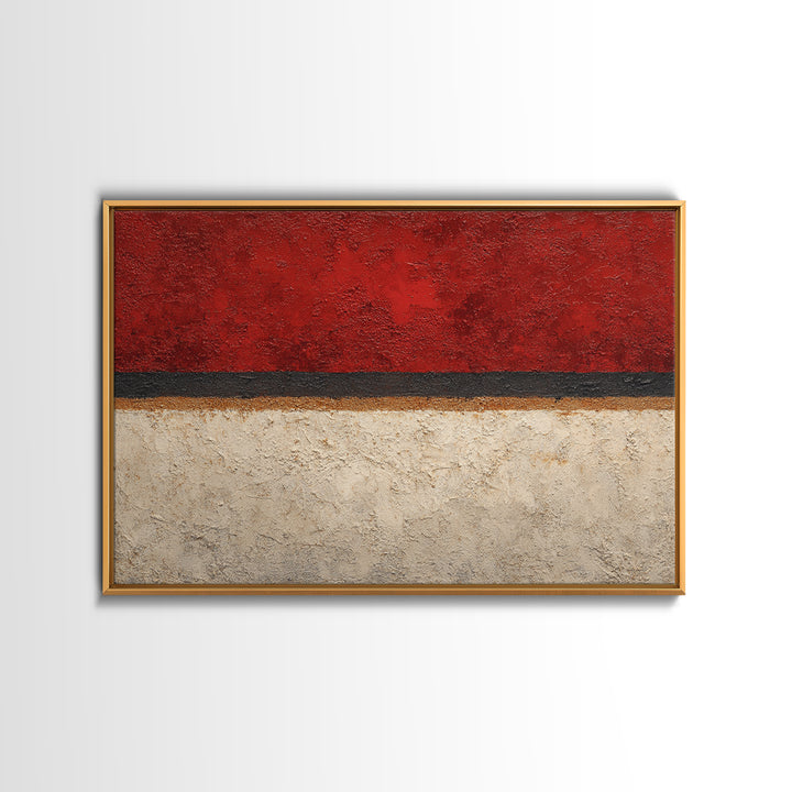 One Red Square Balanced Canvas Print, Minimalist Art, Digital Print, Living Room Decor, Fine Art, Minimal, Gallery Decor, MIN-3x2-38