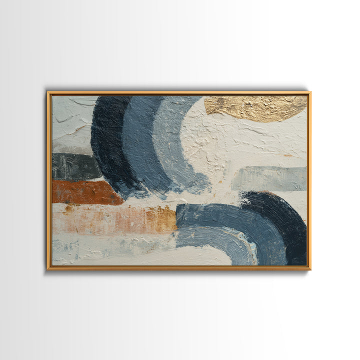 Minimal Abstract Wave Line Framed Canvas Print, Minimalist Art, Minimalist Wall Art, Living Room Decor, Abstract Art, Minimal, MIN-3x2-41