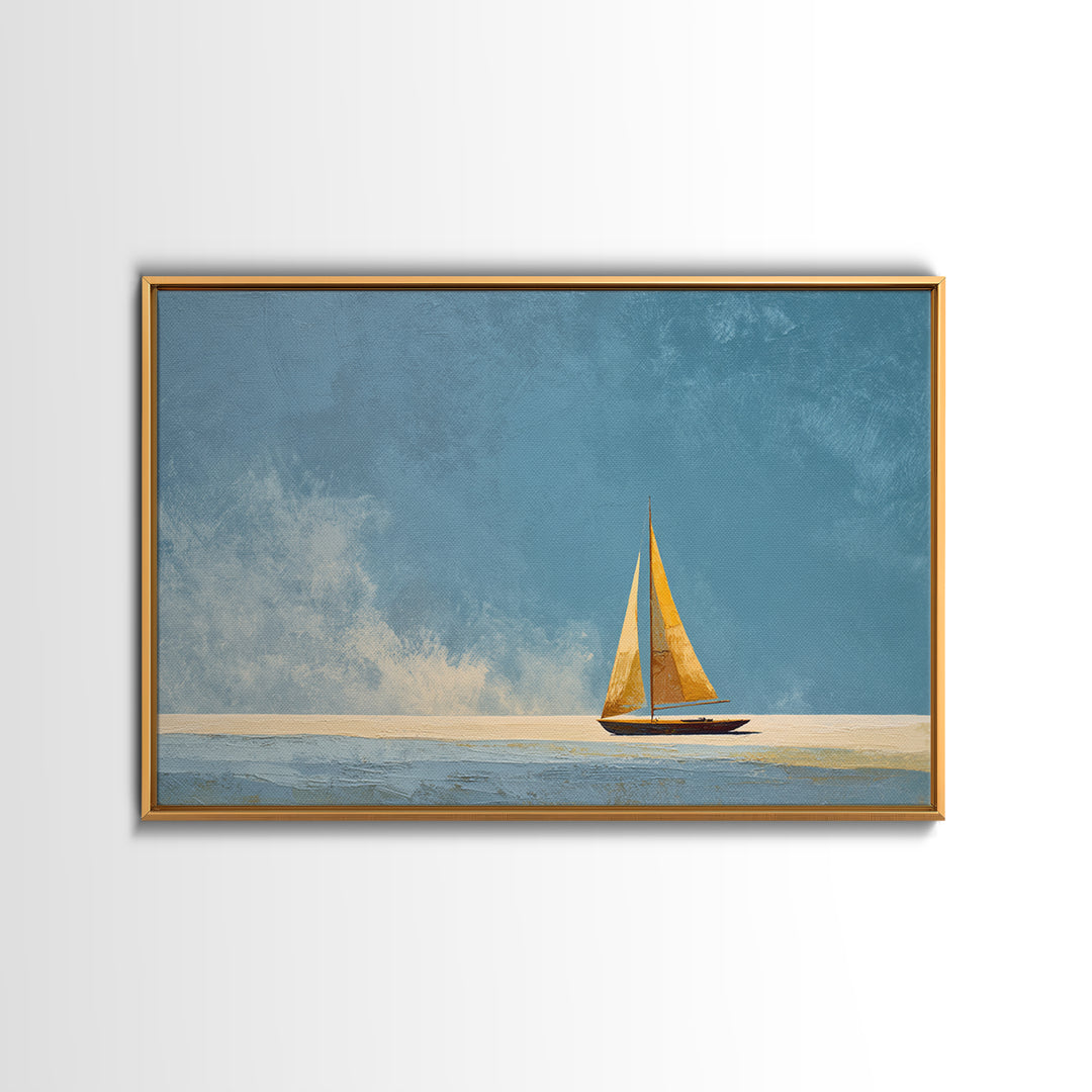 Tiny Sailboat under Open Sky Canvas Print, Minimalist Art, Printable Art, Living Room Decor, Fine Art, Minimal, Neutral Decor, MIN-3x2-42