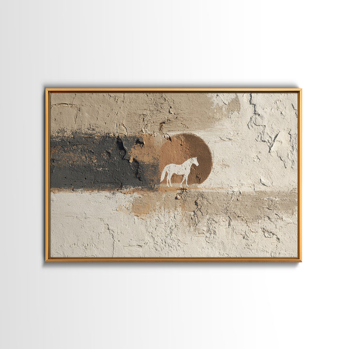 Minimal Horse Contour Framed Canvas Print, Minimalist Art, Living Room Decor, Fine Art, Minimal, Modern Decor, Fine Art Print, MIN-3x2-46