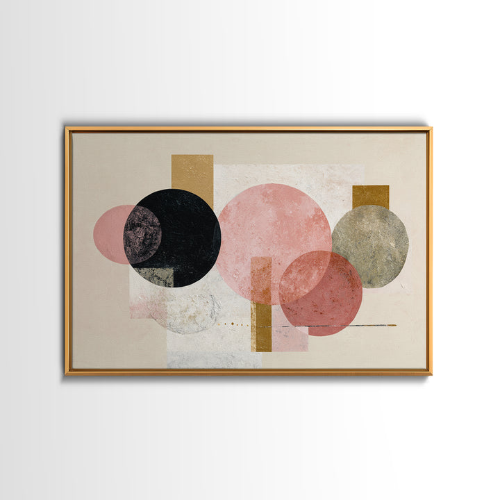 Single Black Circle on Warm Ivory Ground Canvas Print, Minimalist Art, Modern Decor, Living Room Decor, Fine Art, Minimal, MIN-3x2-53