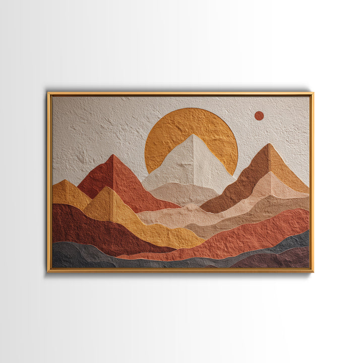 Thin Line Mountain Canvas Print, Minimalist Art, Boho Wall Art, Living Room Decor, Oil Painting, Minimal, Statement Artwork, MIN-3x2-54