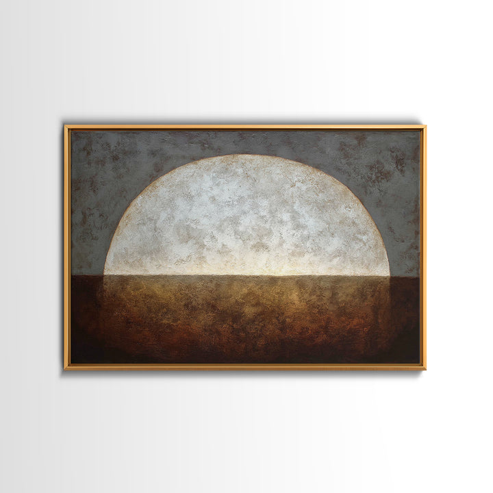 Monochrome Arch and Shadow Composition Framed Canvas Print, Minimalist Art, Textured Painting, Living Room Decor, Minimal, MIN-3x2-60