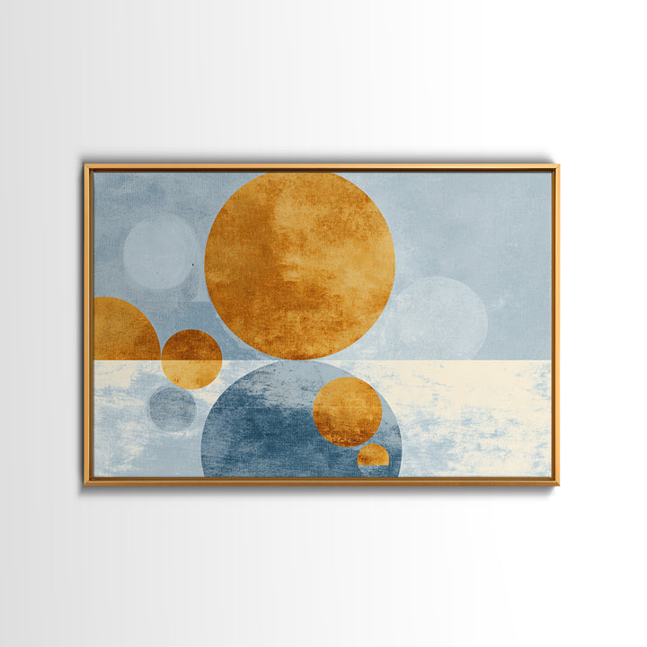 Minimal Moon over a Pale Ocean Canvas Print, Minimalist Art, Modern Art, Living Room Decor, Fine Art, Minimal, Minimalist Decor, MIN-3x2-61