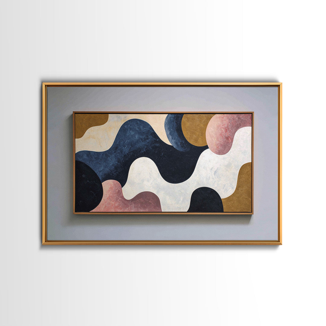 Minimal Abstract Wave Line Framed Canvas Print, Minimalist Art, Minimalist Wall Art, Living Room Decor, Abstract Art, Minimal, MIN-3x2-65