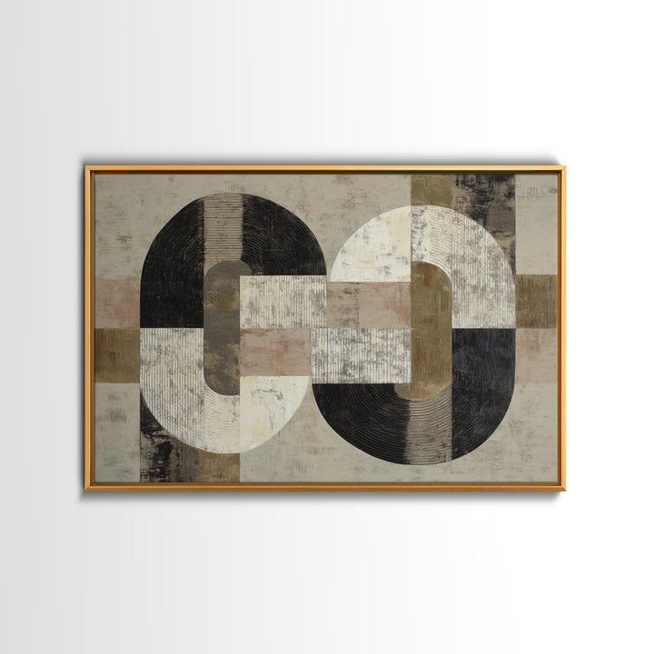 Two Overlapping Organic Shapes Framed Canvas Print, Minimalist Art, Minimalist Wall Art, Living Room Decor, Abstract Art, MIN-3x2-71