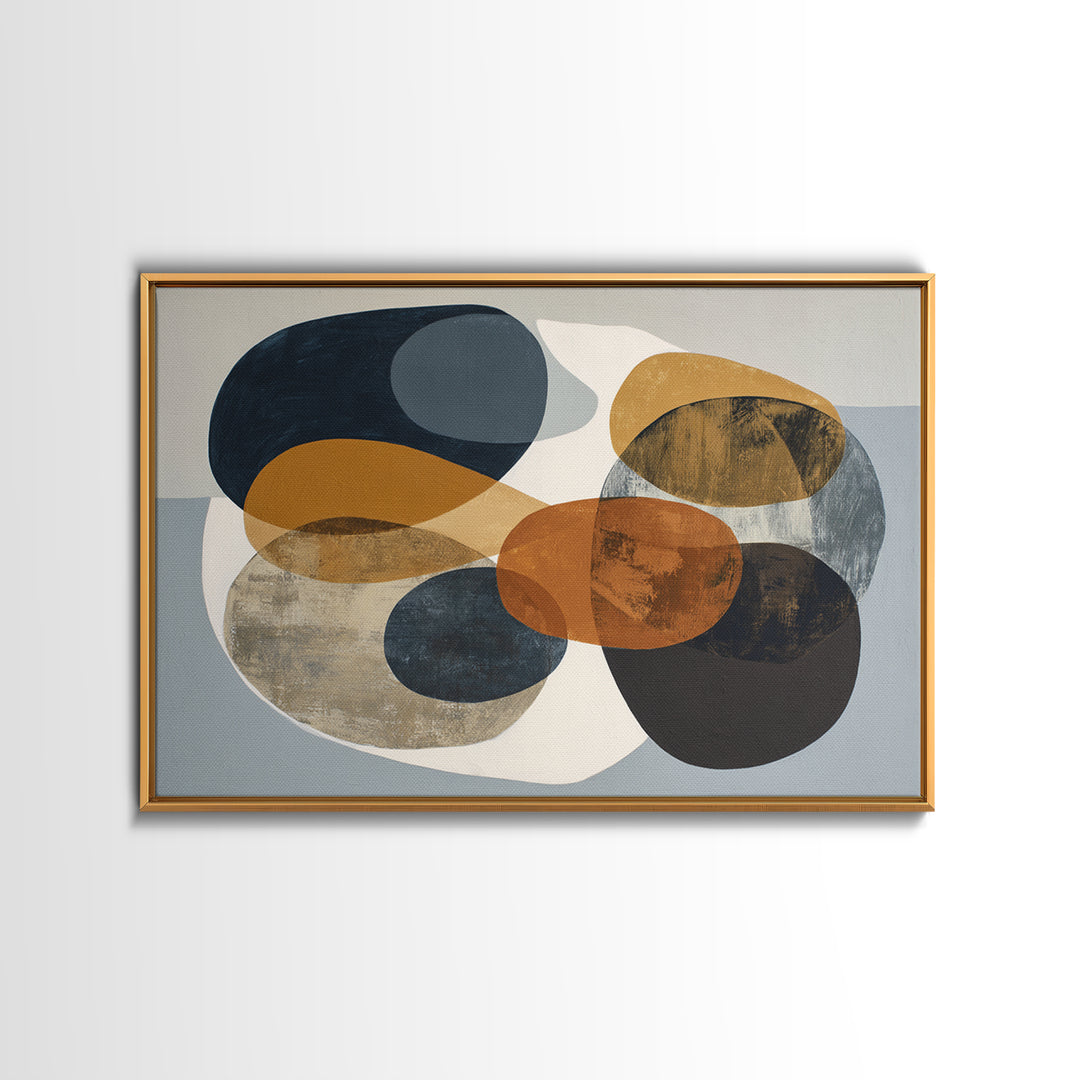 Two Overlapping Organic Shapes Framed Canvas Print, Minimalist Art, Printables, Living Room Decor, Abstract Art, Minimal, MIN-3x2-95