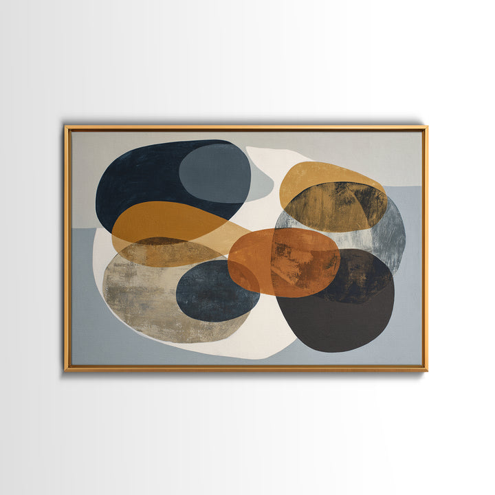 Two Overlapping Organic Shapes Framed Canvas Print, Minimalist Art, Printables, Living Room Decor, Abstract Art, Minimal, MIN-3x2-95