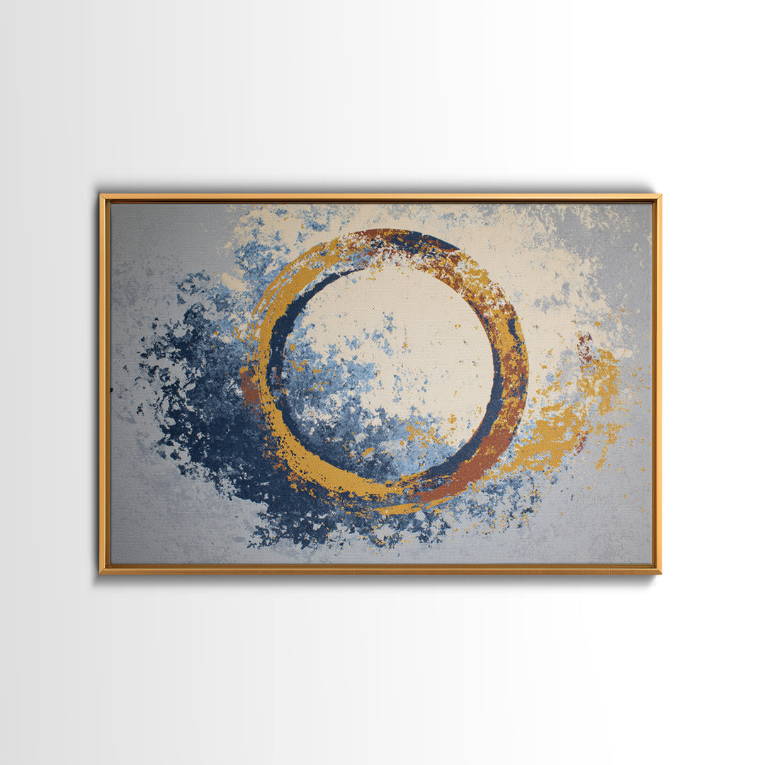 Single Brushstroke Circle Canvas Print, Minimalist Art, Abstract Painting, Living Room Decor, Fine Art, Minimal, MIN-3x2-98