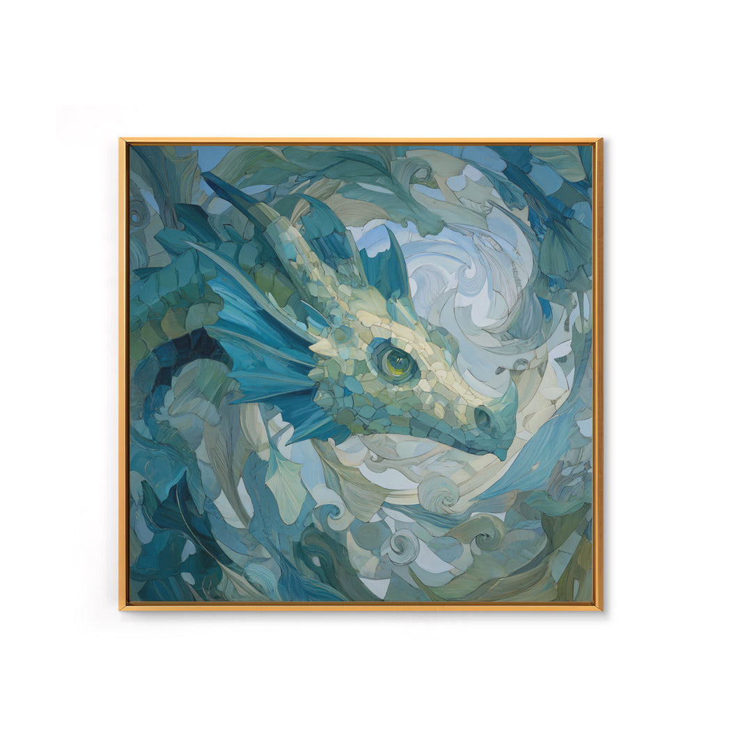 Sea Dragon Drifting Among Kelp Framed Canvas Print, Marine Life Art, Ocean Prints, Living Room Decor, Fine Art, Marine, MLA-1x1-65
