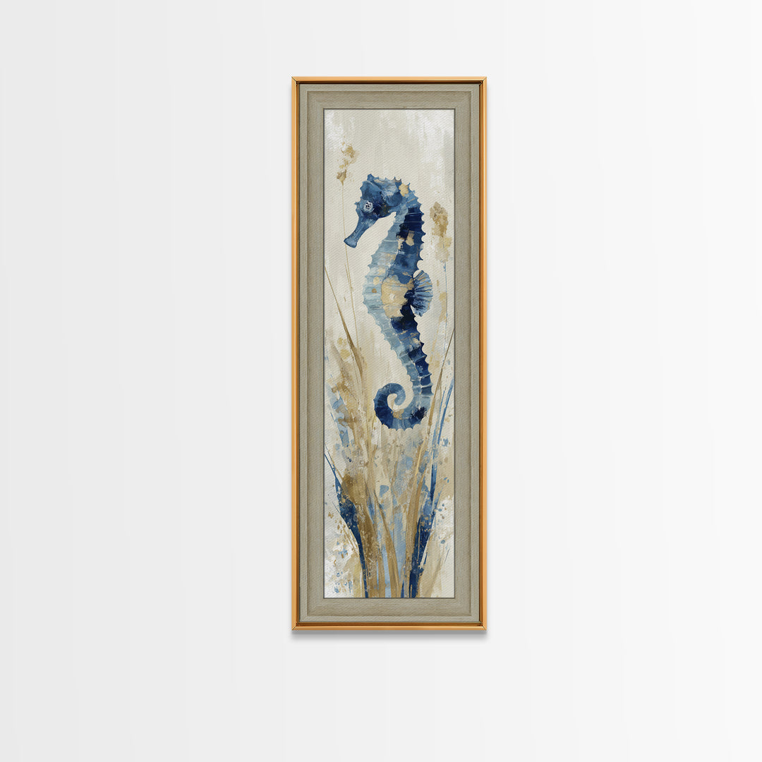 Seahorse Pair Among Sea Grass Canvas Print, Marine Life Art, Marine Life, Living Room Decor, Fine Art, Marine, Art Print, MLA-1x3-17