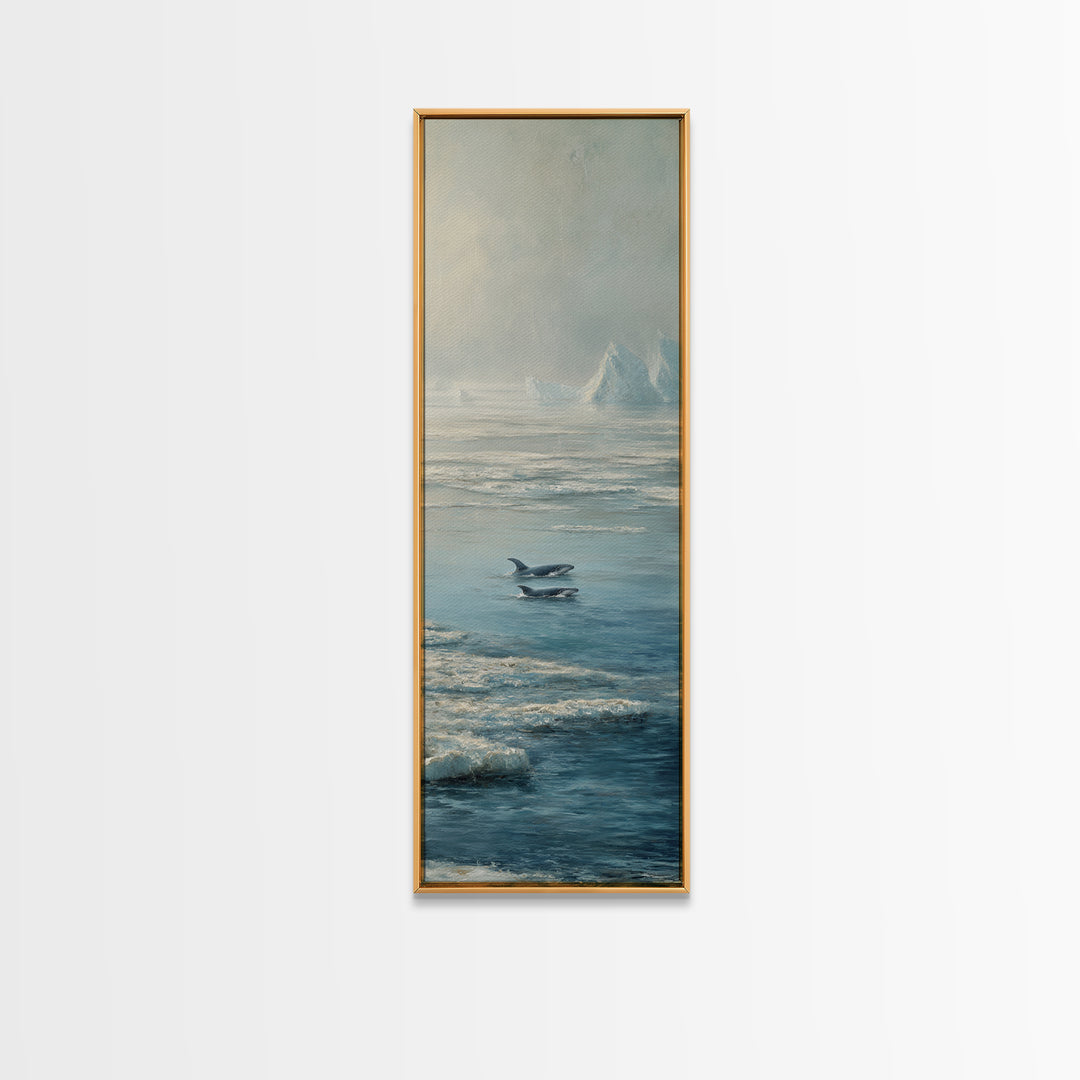 Humpback Whale and Calf Canvas Print, Marine Life Art, Coastal Wall Decor, Living Room Decor, Marine, Coastal Home Decor, MLA-1x3-6
