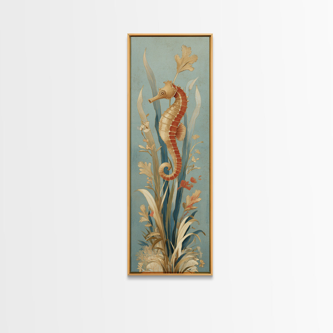 Seahorse Pair Among Sea Grass Canvas Print, Marine Life Art, Marine Life, Living Room Decor, Fine Art, Marine, Art Print, MLA-1x3-65
