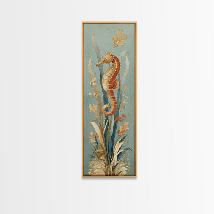 Seahorse Pair Among Sea Grass Canvas Print, Marine Life Art, Marine Life, Living Room Decor, Fine Art, Marine, Art Print, MLA-1x3-65
