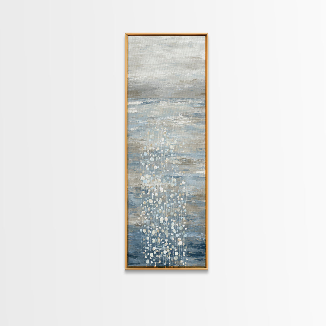 Oyster Shells with Pearly Highlights Canvas Print, Marine Life Art, Coastal Home Decor, Living Room Decor, Oil Painting, Marine, MLA-1x3-82