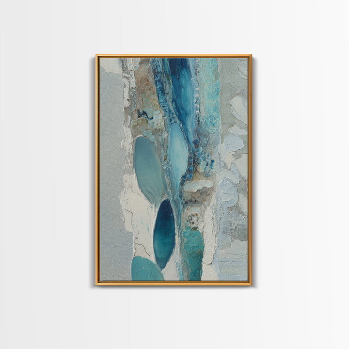 Squid in a Mysterious Midnight Sea Framed Canvas Print, Marine Life Art, Modern Art Print, Living Room Decor, Fine Art, Marine, MLA-2x3-75