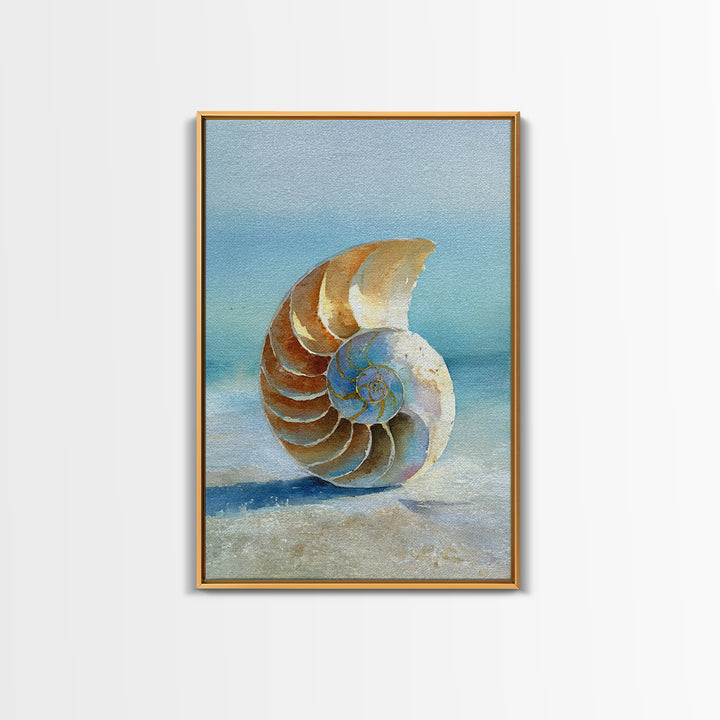 Nautilus Shell Study Canvas Print, Marine Life Art, Luxury Decor, Living Room Decor, Fine Art, Marine, Beach Decor, Coastal Art, MLA-2x3-91
