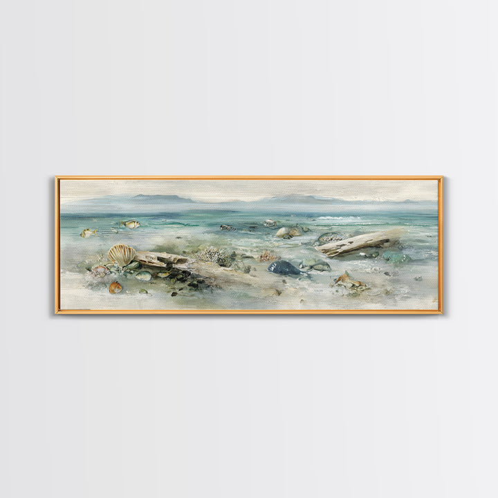 Coral Reef Panorama Canvas Print, Marine Life Art, Beach Decor, Living Room Decor, Abstract Art, Marine, Ocean Decor, MLA-3x1-25