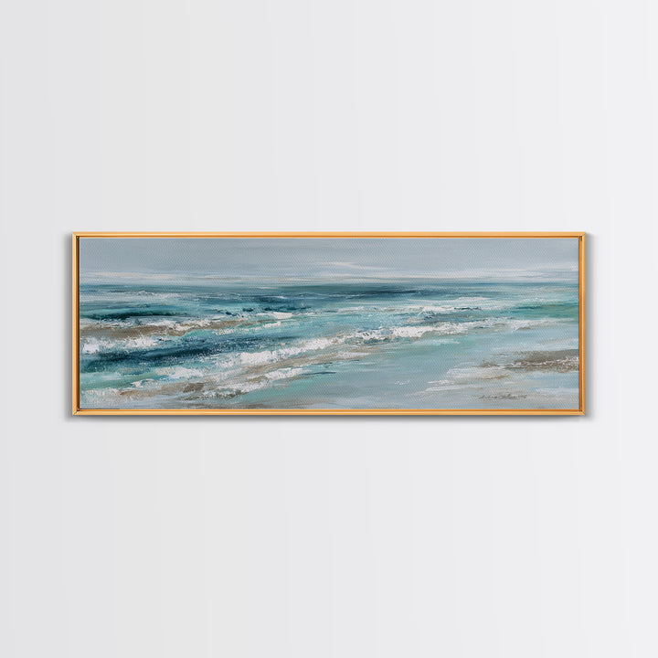 Orca Beneath Northern Lights Framed Canvas Print, Marine Life Art, Textured Painting, Living Room Decor, Fine Art, Marine, MLA-3x1-72