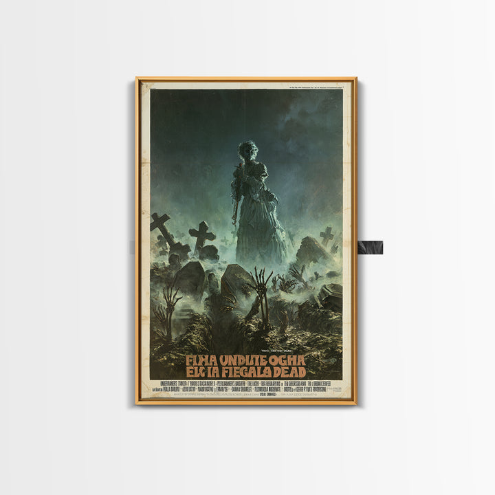 The Undertaker's Daughter Counts The Dead, Italian Horror Film Poster, Retro Gothic Cinema Art, Vintage Halloween Wall Art, Canvas Print