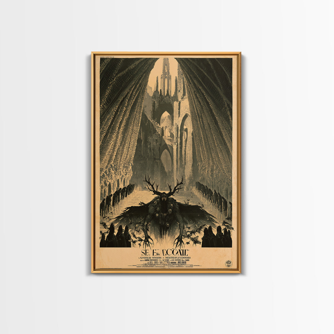 The Saint With A Mouth Of Crows, French Horror Film Poster, Retro Gothic Cinema Art, Vintage Halloween Wall Art, Framed Canvas Print