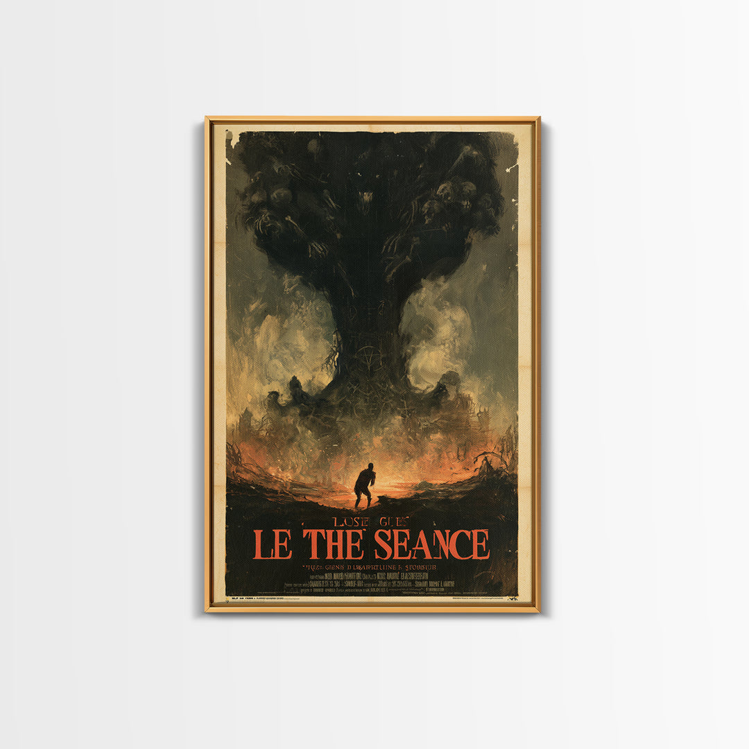 The Last Guest At The Winter Seance, French Horror Film Poster, Retro Gothic Cinema Art, Vintage Halloween Wall Art, Framed Canvas Print