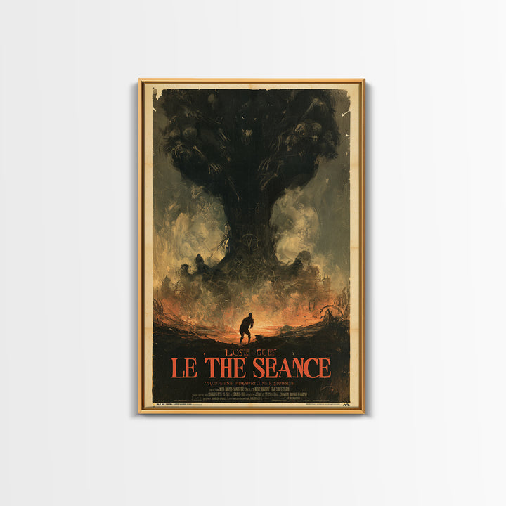 The Last Guest At The Winter Seance, French Horror Film Poster, Retro Gothic Cinema Art, Vintage Halloween Wall Art, Framed Canvas Print