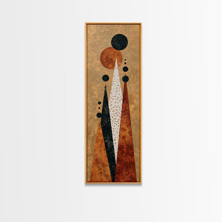 Minimal Mountain Scene Framed Canvas Print, Midcentury Modern Art, Digital Art, Living Room Decor, Retro, Oversized Wall Art, MMA-1x3-3