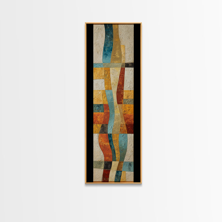 Desert Landscape Reduced to Color Blocks Canvas Print, Midcentury Modern Art, Art Print, Living Room Decor, Oil Painting, Retro, MMA-1x3-44