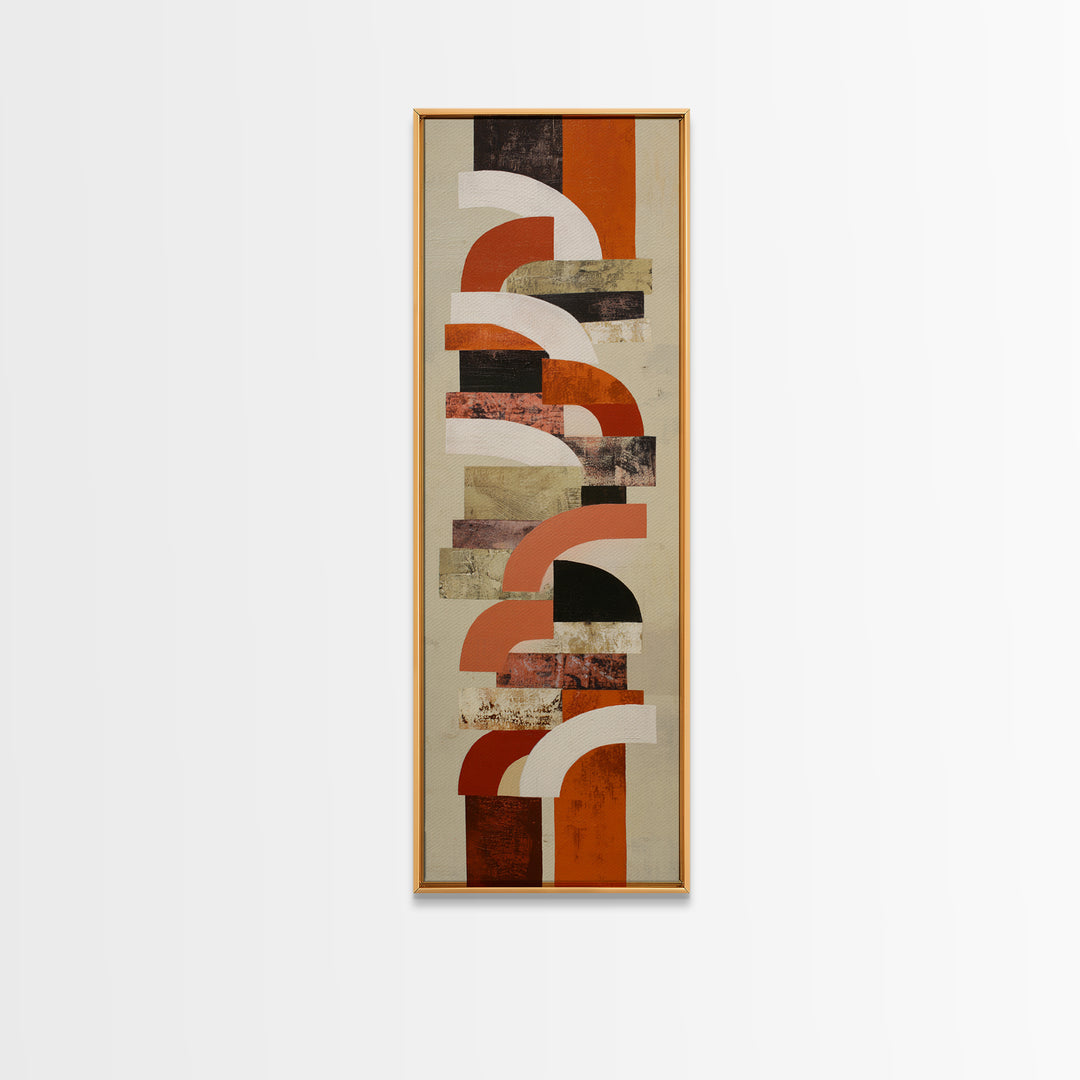 Stacked Arches in Burnt Orange and Cream Canvas Print, Midcentury Modern Art, Modern Decor, Living Room Decor, Fine Art, Retro, MMA-1x3-49