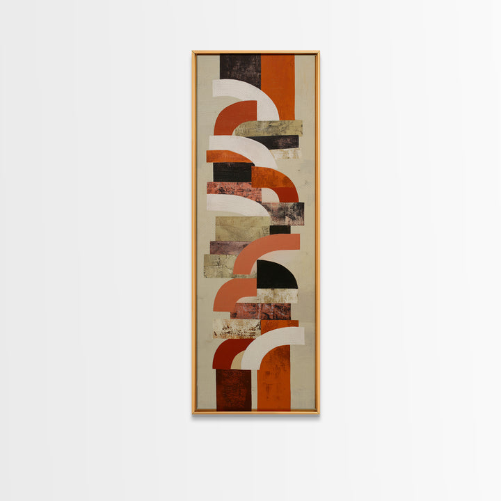 Stacked Arches in Burnt Orange and Cream Canvas Print, Midcentury Modern Art, Modern Decor, Living Room Decor, Fine Art, Retro, MMA-1x3-49