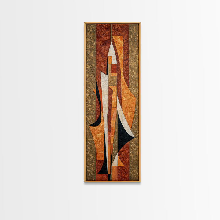 Rocket Ship in Retro Space Age Design Framed Canvas Print, Midcentury Modern Art, Fine Art Print, Living Room Decor, Retro, MMA-1x3-50