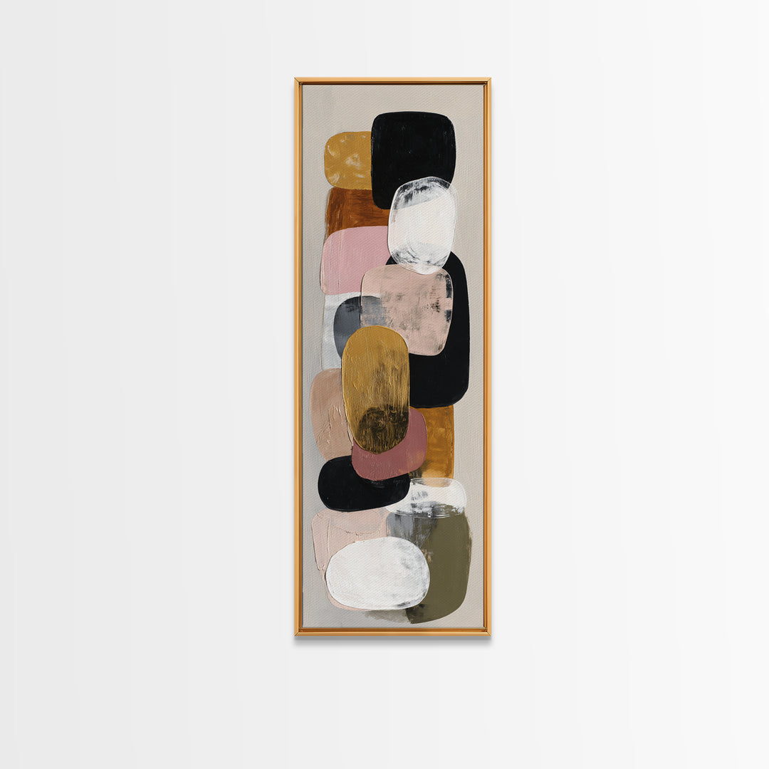 Oval and Rectangle Composition Framed Canvas Print, Midcentury Modern Art, Printable, Living Room Decor, Fine Art, Retro, MMA-1x3-52