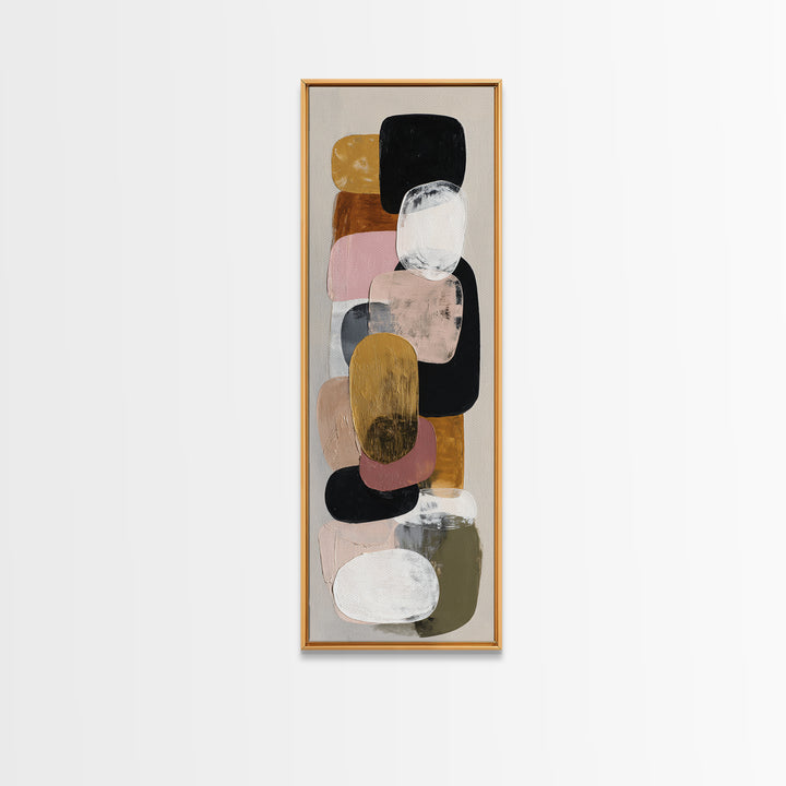 Oval and Rectangle Composition Framed Canvas Print, Midcentury Modern Art, Printable, Living Room Decor, Fine Art, Retro, MMA-1x3-52