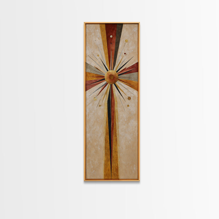 Sunburst Clock Composition Canvas Print, Midcentury Modern Art, Abstract Wall Art, Living Room Decor, Fine Art, Retro, MMA-1x3-81