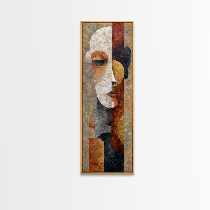 Mod Female Portrait Framed Canvas Print, Midcentury Modern Art, Boho Decor, Living Room Decor, Fine Art, Retro, Wall Decor, MMA-1x3-91